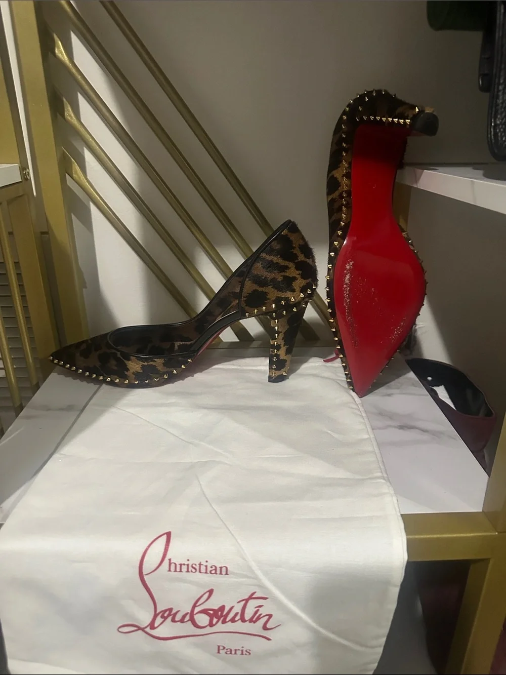 Christian Louboutin Leopard-Print Pointed Spike Pumps
